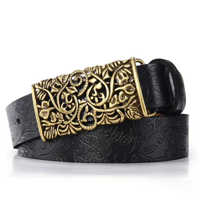 Women's Leather Casual Multifunctional Denim Skirt Belt Black - Shop at LoveMi