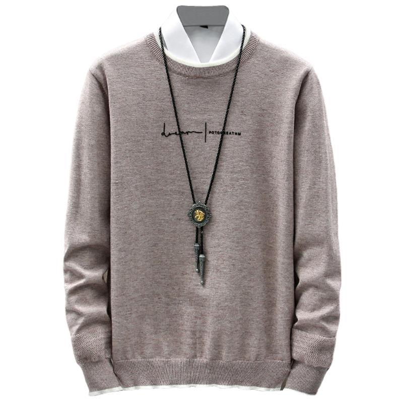 Men's Sweater Round Neck Slim Knit Sweater