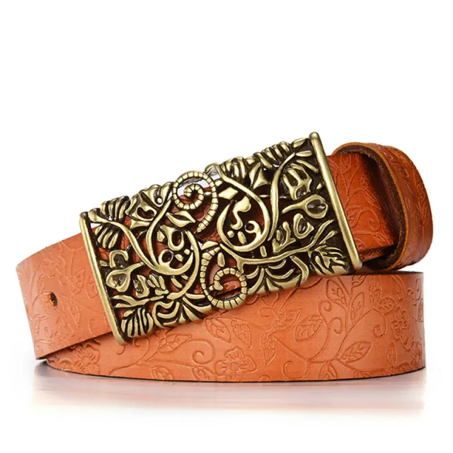 Women's Leather Casual Multifunctional Denim Skirt Belt Camel - Shop at LoveMi