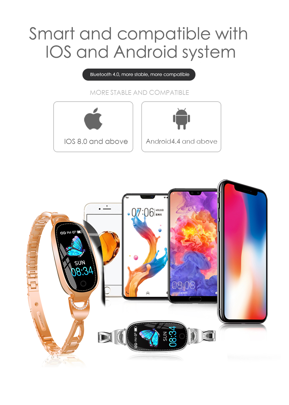 F18 Fashion Smart Women Metal Strap Bracelet - Image 10