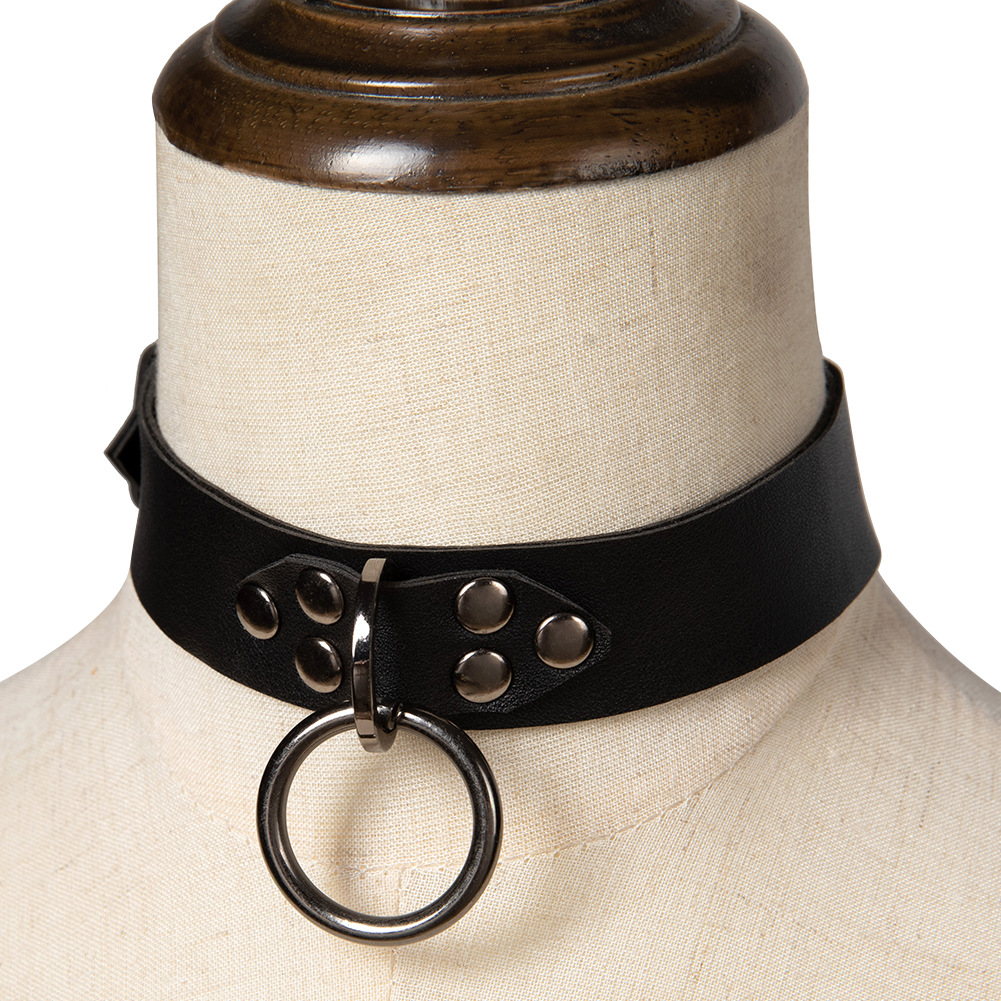 Neutral Super Cool Rivet Collar With Handmade Punk Necklace
