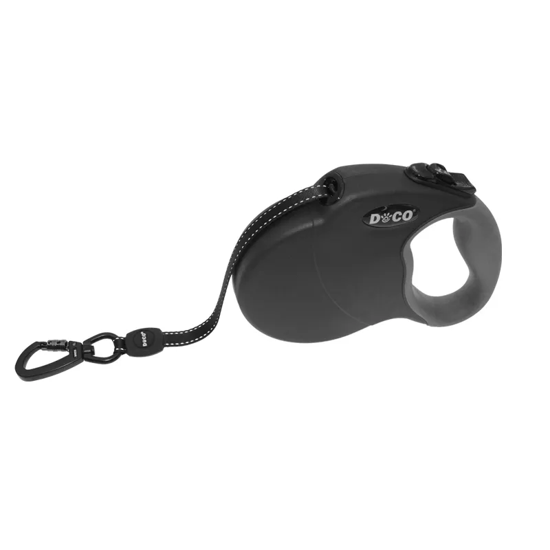 Dog Automatic Retractable Traction Rope Reflective Walking Rope - Black