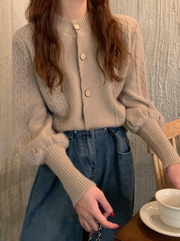 Net Red Japanese Puff Sleeve Sweater Women