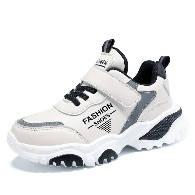 Super Fiber Leather Children's Sports Shoes Black - Shop at LoveMi