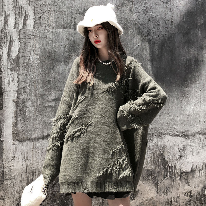 Street Fashion Brand Hip-Hop Couple Solid Color Sweater Coat