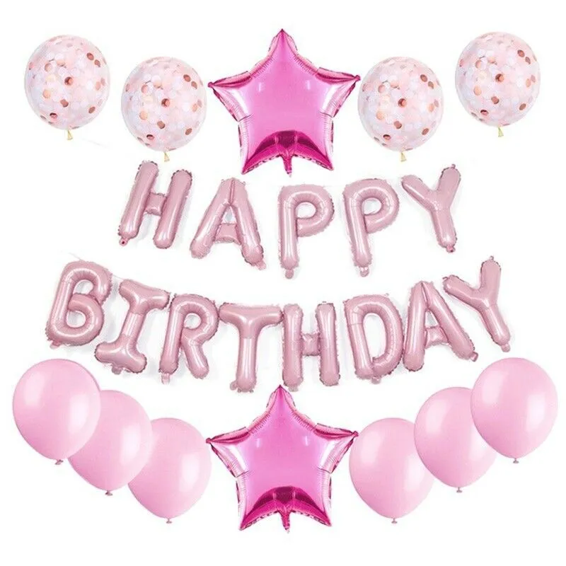 Aluminum Film Sequins Atmosphere Decoration Balloon Set - Pink2S