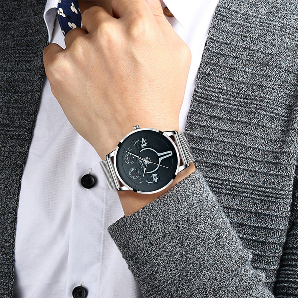 Trendy Retro Student Sports Quartz Watch Steel Strap