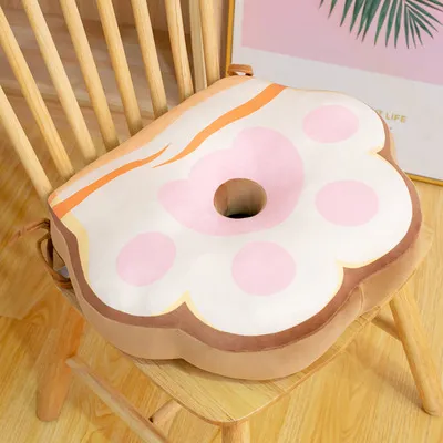 Cute Cat Paw Cushion Floor Office Chair Cushion - Orange A