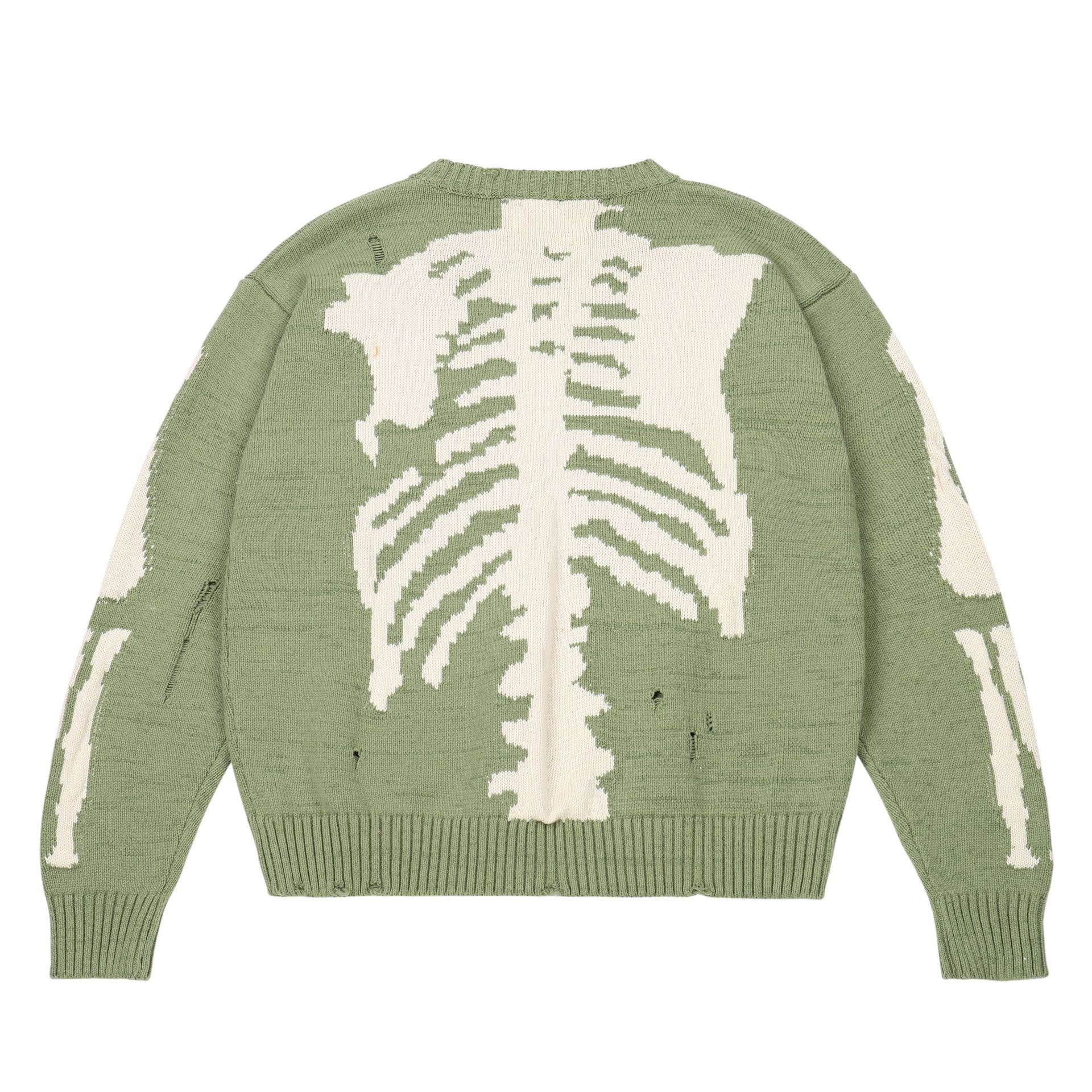 Men And Women Loose Round Neck Pullover Sweater Army Green