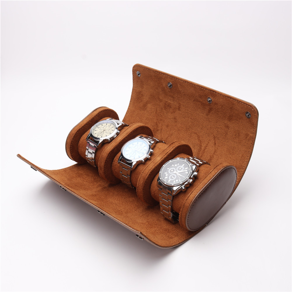 Watch Storage Case 3 Slots PU Leather Watch Organizer Box for Travel