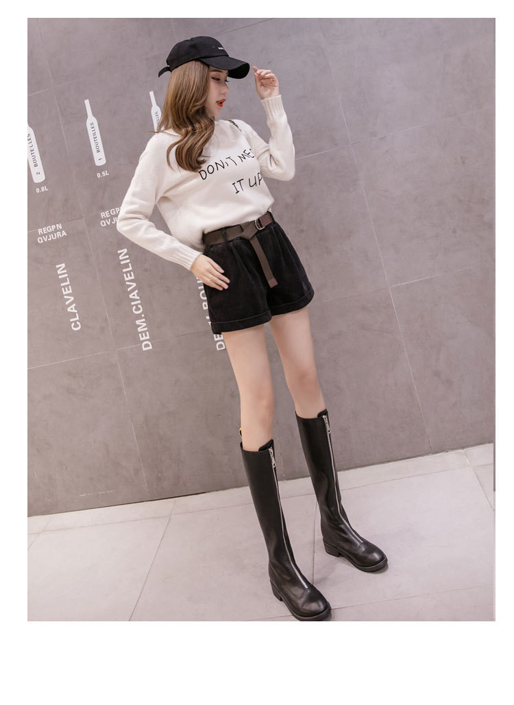 Shorts Women's High Waist Loose A line Wide Leg Wear 5 piece Flannel Pants Black - Shop at LoveMi