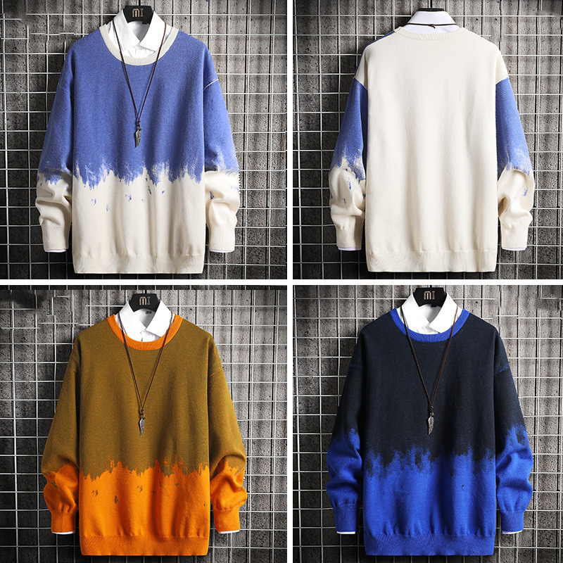 New Men's Casual Round Neck Pullover Sweater