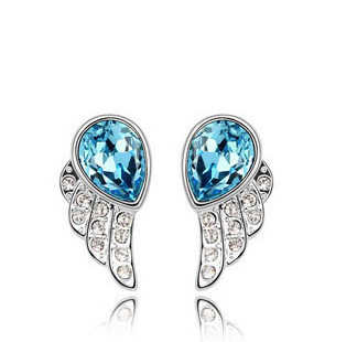 Crystal Angel Wings Super Flashing Gemstone Earrings