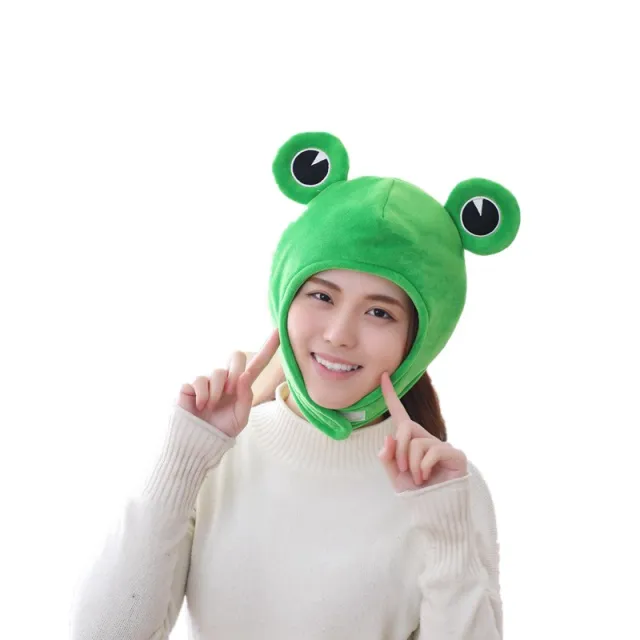 Cartoon New Expression Big Ear Frog Head Cap Green - Shop at LoveMi