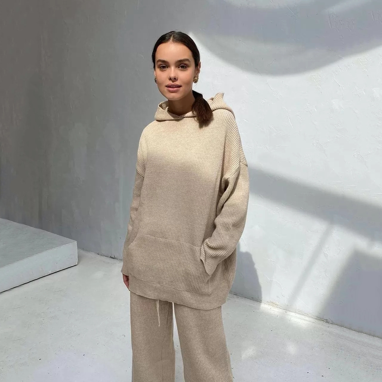 Autumn Women's Fashion Sporty Hooded Casual Suit