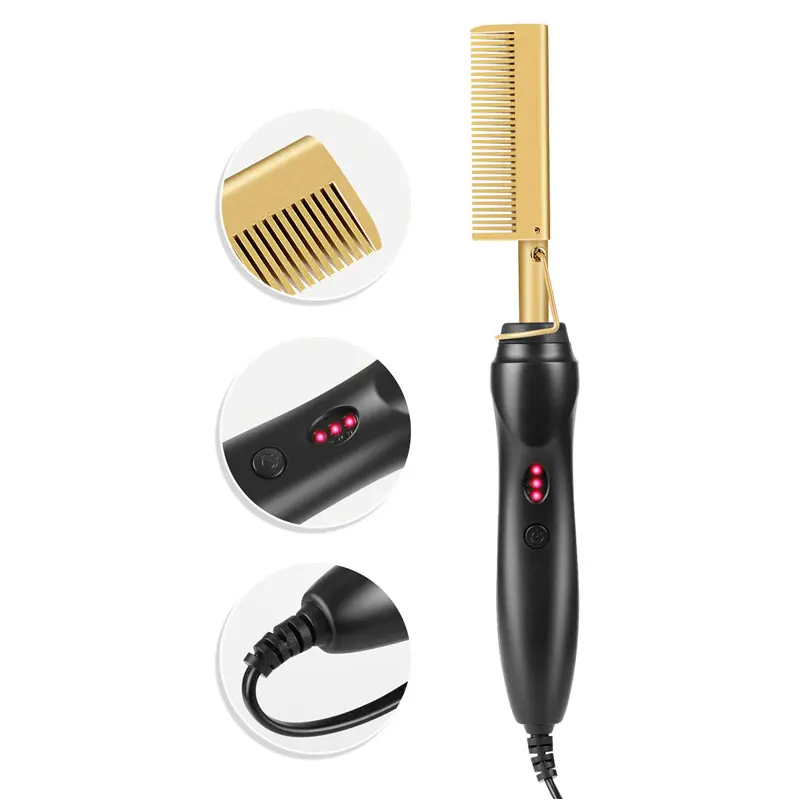 Electric Curling Comb Household Stick Wet and Dry Copper