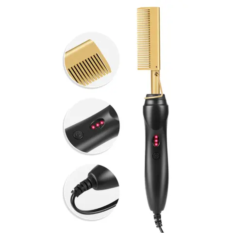 Electric Curling Comb Household Stick Wet and Dry Copper