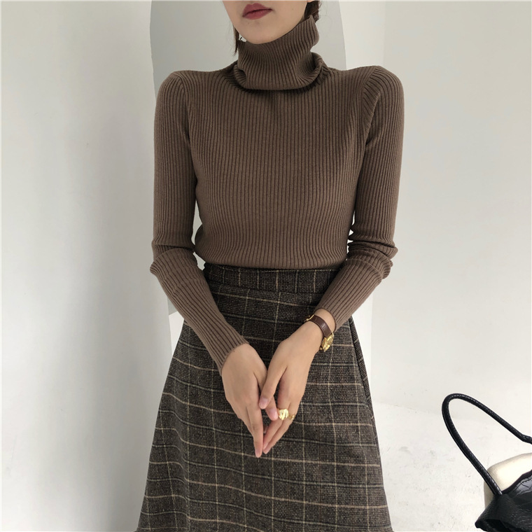New Korean Style inner And Outer Pullover Turtleneck Sweater