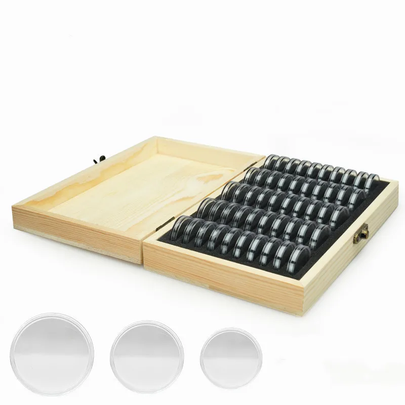 Whole Body Solid Wood Commemorative Coin Protection Box - Wood