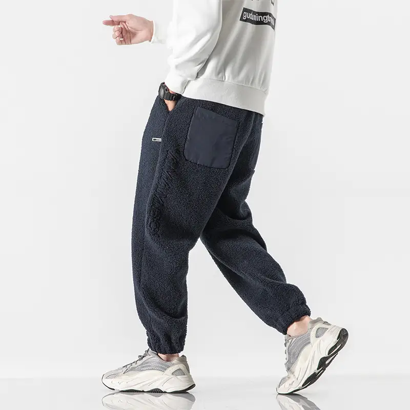 All-Match Lamb Wool Warm Embroidered Loose-Fitting Harem Pants