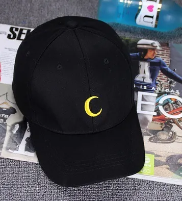 Moon Embroidery Sports Baseball Cap Women Black - Shop at LoveMi