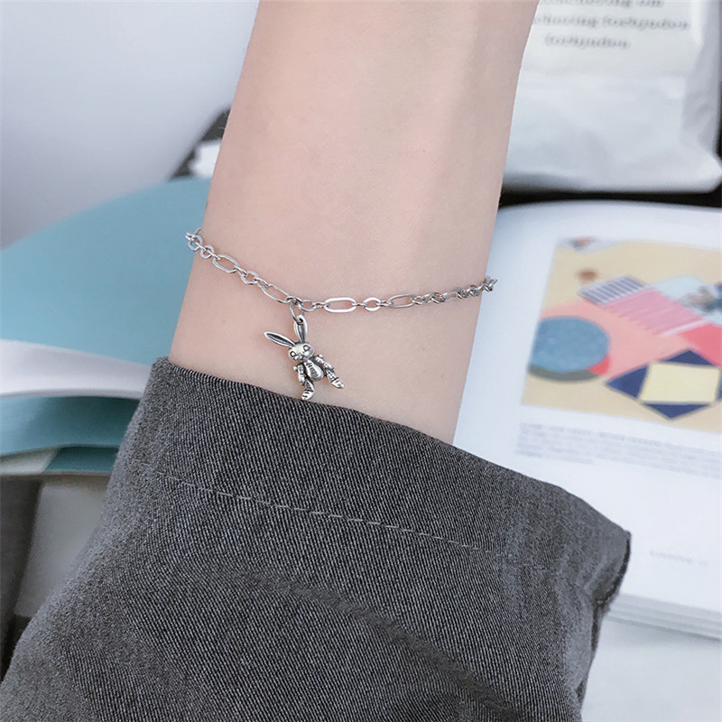 Bunny Female Tide Net Red Personality Ins Cute Cartoon Wrong Retro Bracelet