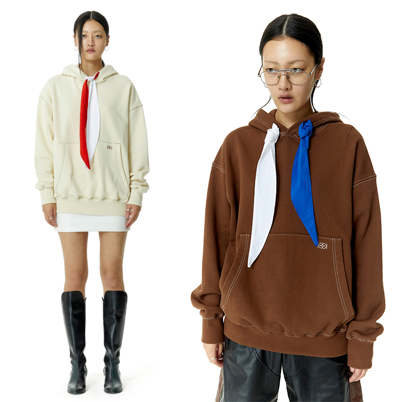 New autumn winter hooded silk wide loose sweater