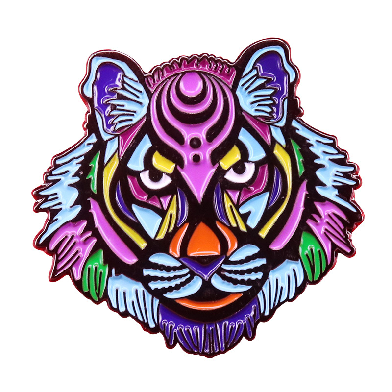 Copper Tiger Head Brooch