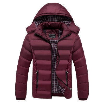 Men's Casual Windproof Warm Hooded Cotton Coat
