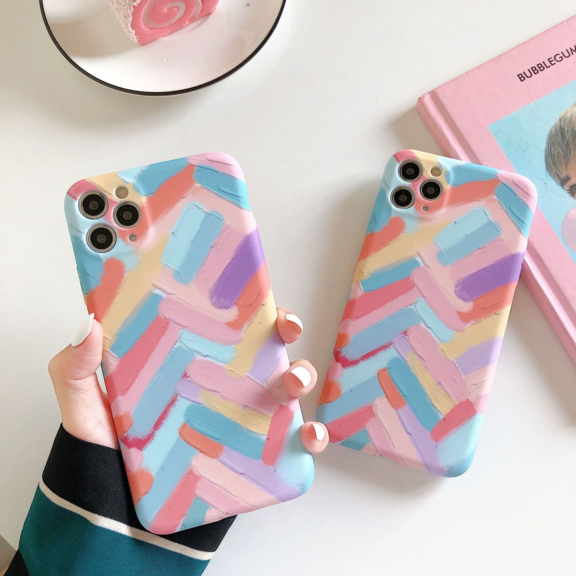 Color Stripe Mobile Phone Case, Soft Mini Liquid - Image 4