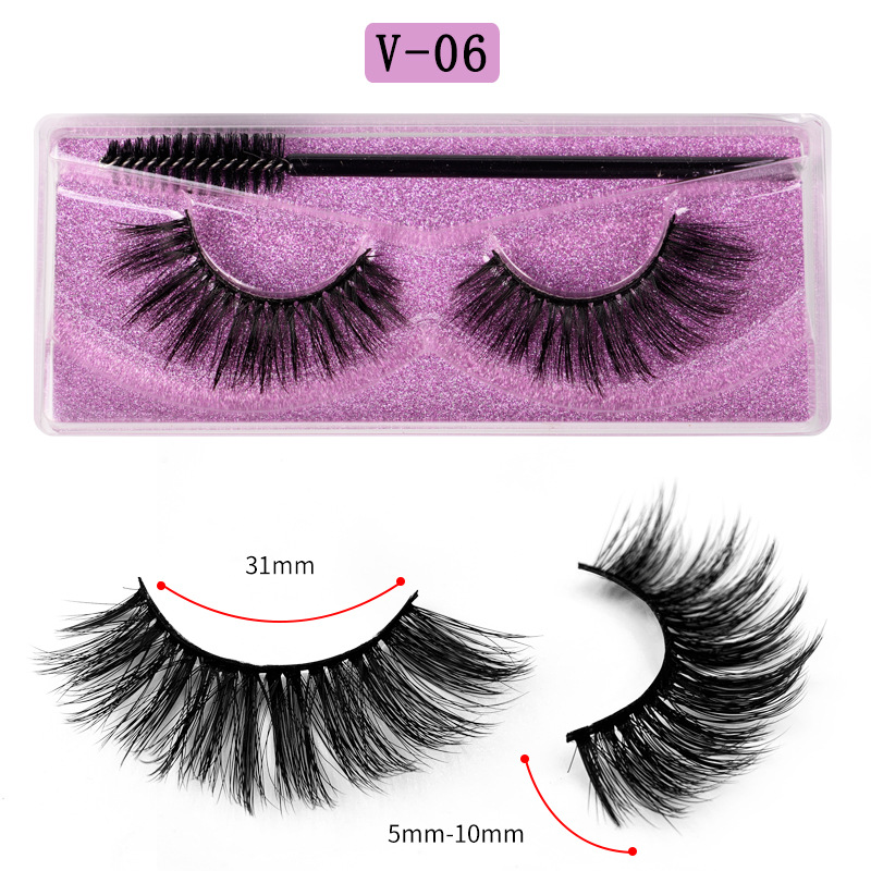 Long Natural Eyelashes With Plastic Cotton Thread V06 - Shop at LoveMi