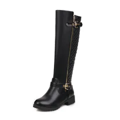 Women's Shoes Autumn And Winter New Boots Belt Buckle High-Tube Women's Boots - Black - View 1