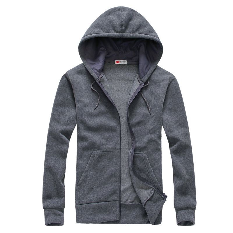 Hooded Pocket Zipper Matching Cardigan Hoodie