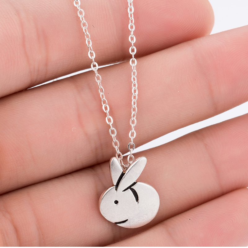 Little Rabbit Necklace Drawstring Pendant Short Clavicle Chain