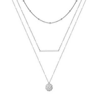 Simple Multi-Layer Necklace Women's Geometric Round Pendant Necklace