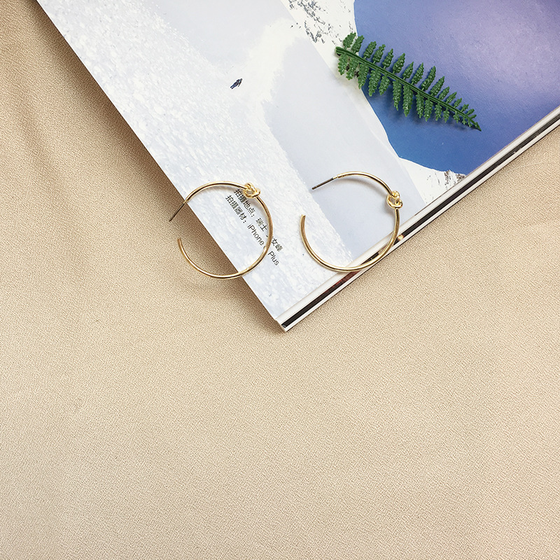 Simple Style Personality Universal Knotted Metal Geometric Earrings