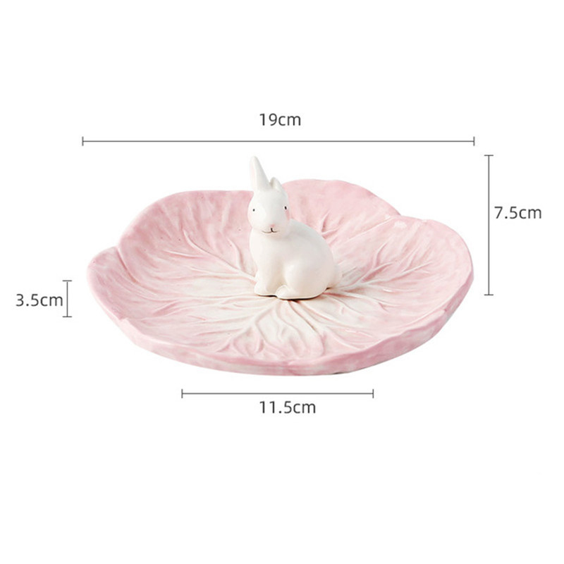 With rabbit pink plate