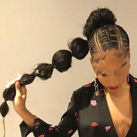 Lantern Bubble Wig Ponytail Female Long