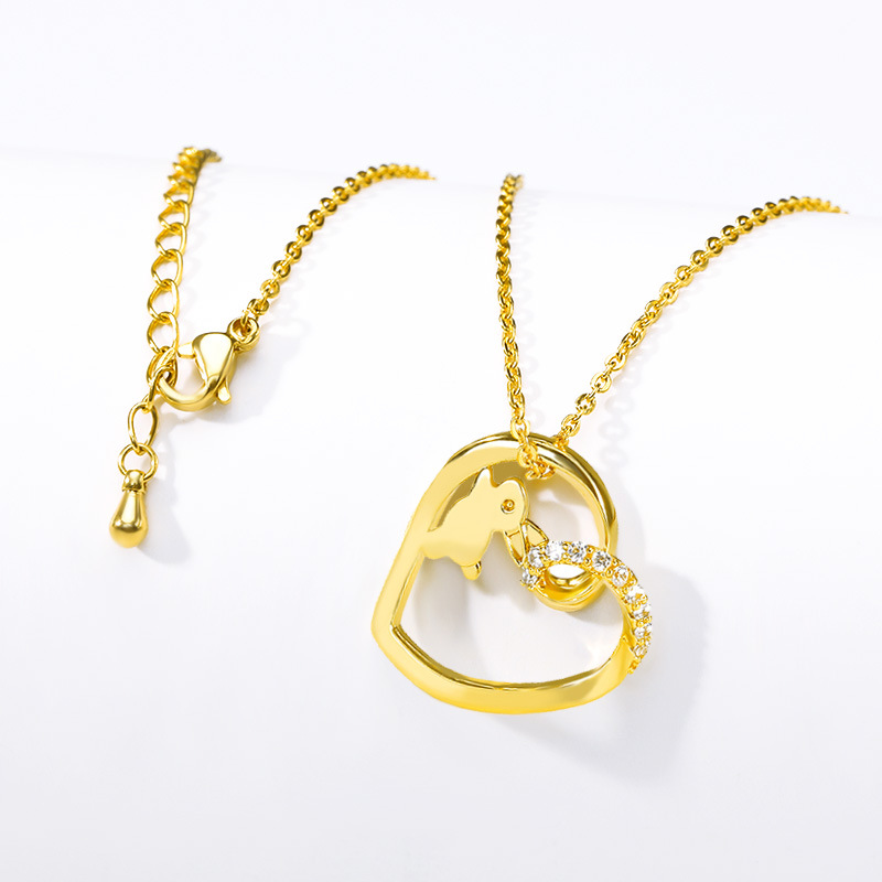 Hot Sale Rabbit Pendant Necklace Factory Direct Sales Heart Pendant