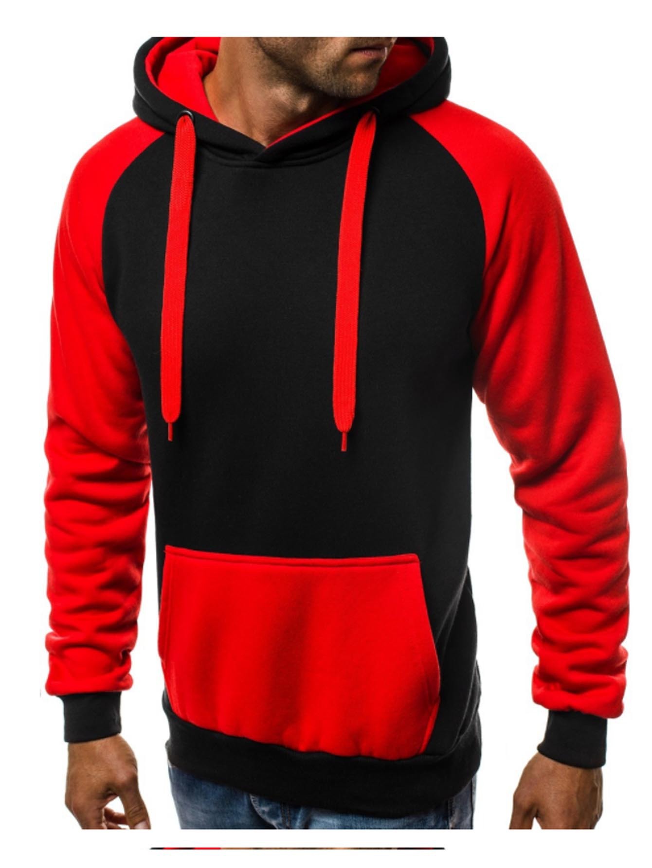 Men's Matching Color Matching Hat Hoodie Jumper