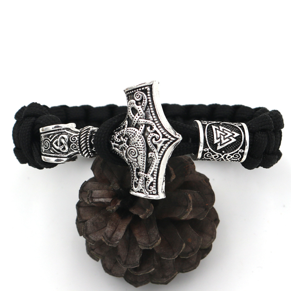 Men nordic Helm of awe viking Odin Wolf amulet Stainless steel ring