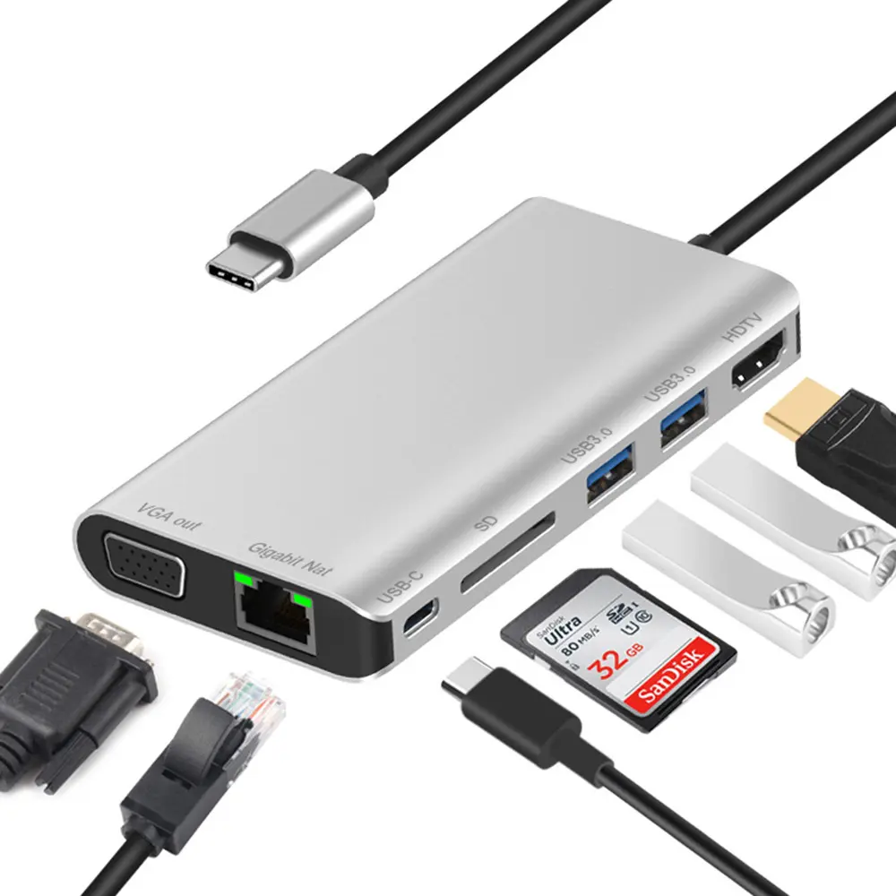 All in One Docking Station Type-C to SDTF Multi