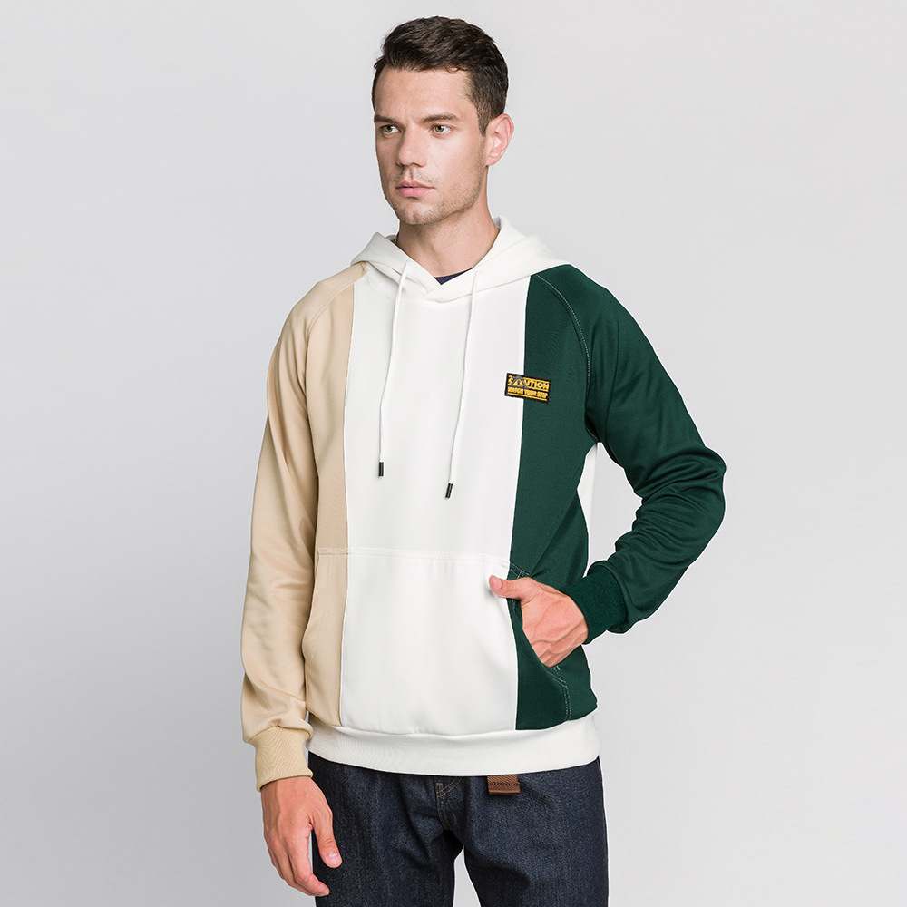 Fashion Cartoon Badge Hooded Sports Sweater Men