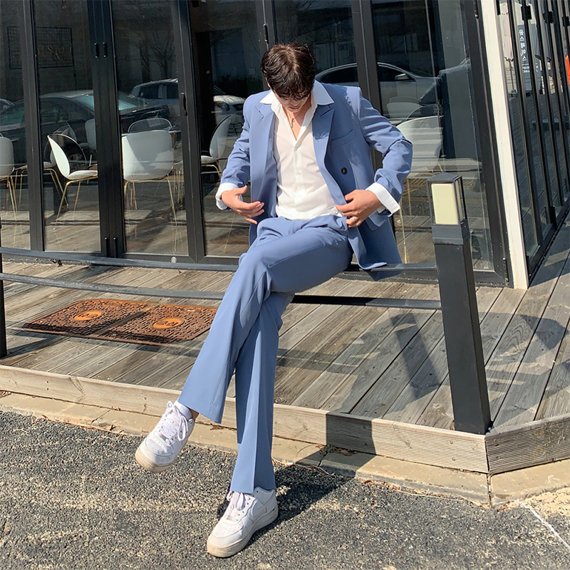 Men's British Casual Loose Straight Suit