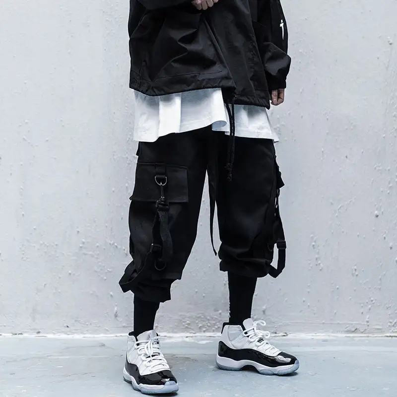 New Guochao Overalls Men's Loose Hip Hop Pants