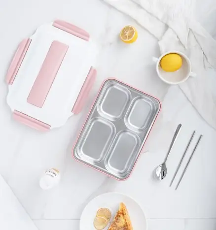 Nordic Style Lunch Box 304 Stainless Steel Multi Lattice Lunch Box