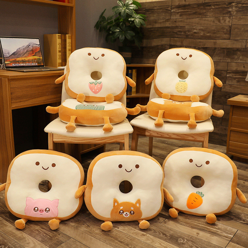 Cute Cartoon Fruit Animal Bread Futon Mat Creative Sliced Toast Floor Mat Pillow Cushion