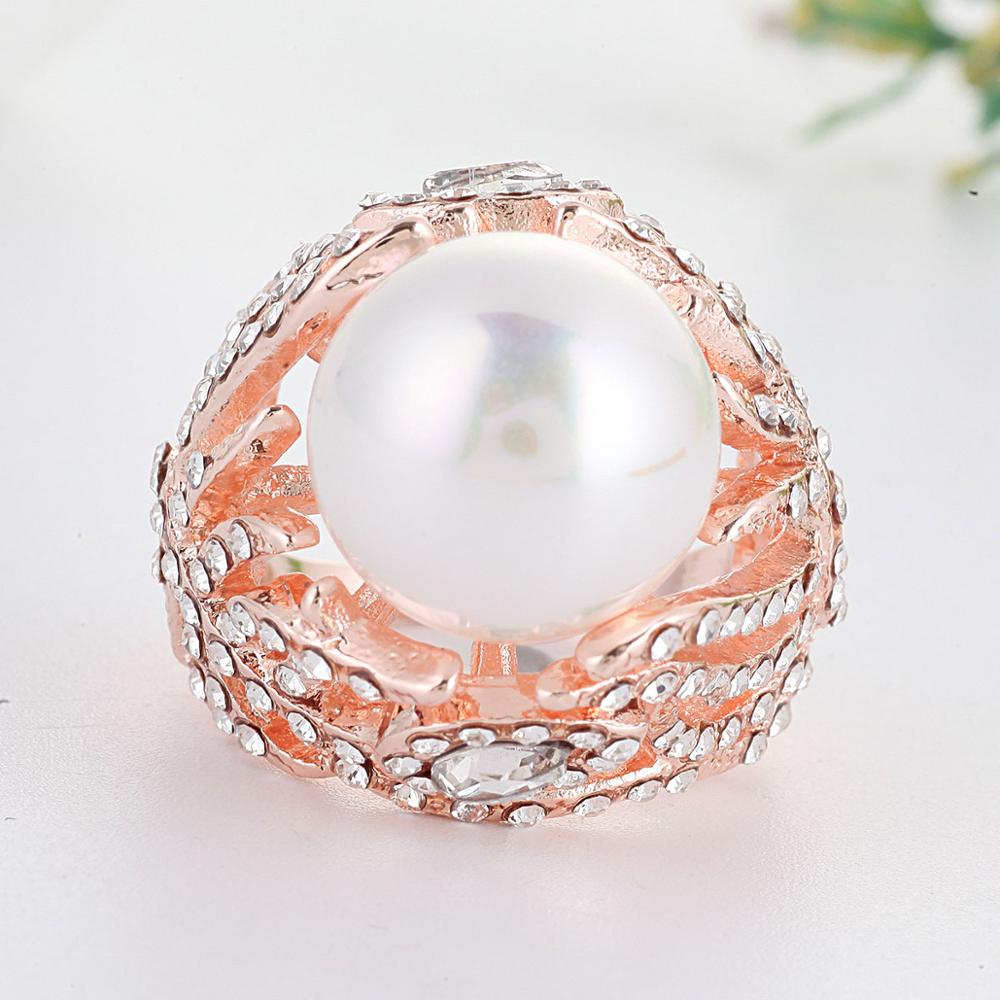 Pearl Ring Feather Empty Holding Pearl Ring Female Jewelry