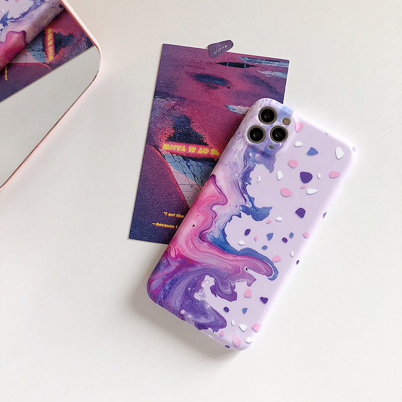Creative Graffiti Purple Oil Painting Silicone Phone Case