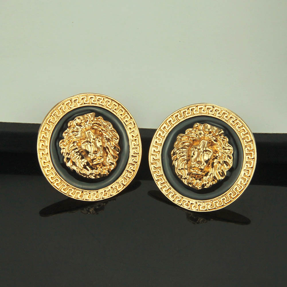 Women's Alloy Dripping Lion Head Earrings